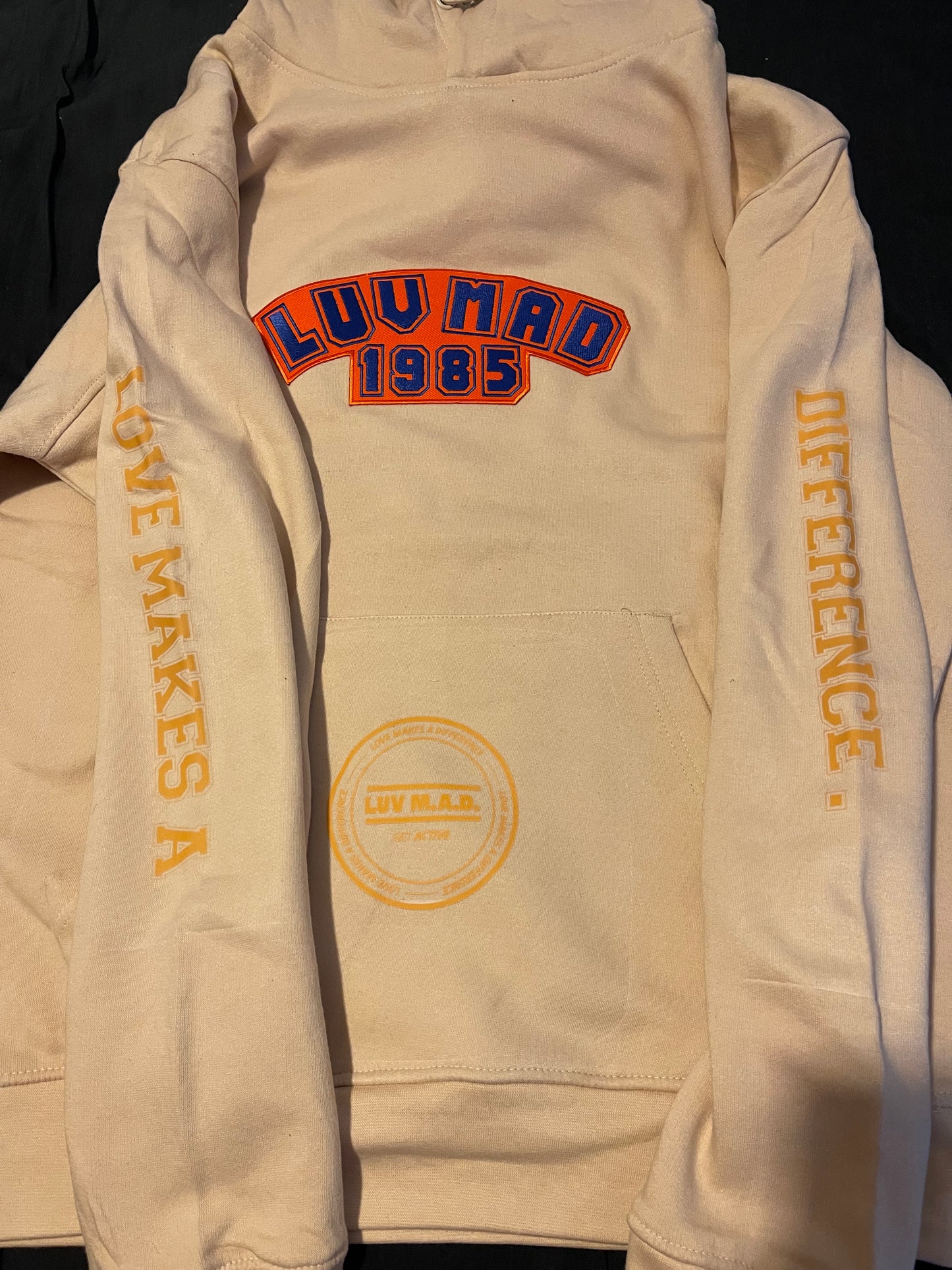 Orange N Blue Skies Cream Drip Hoodie