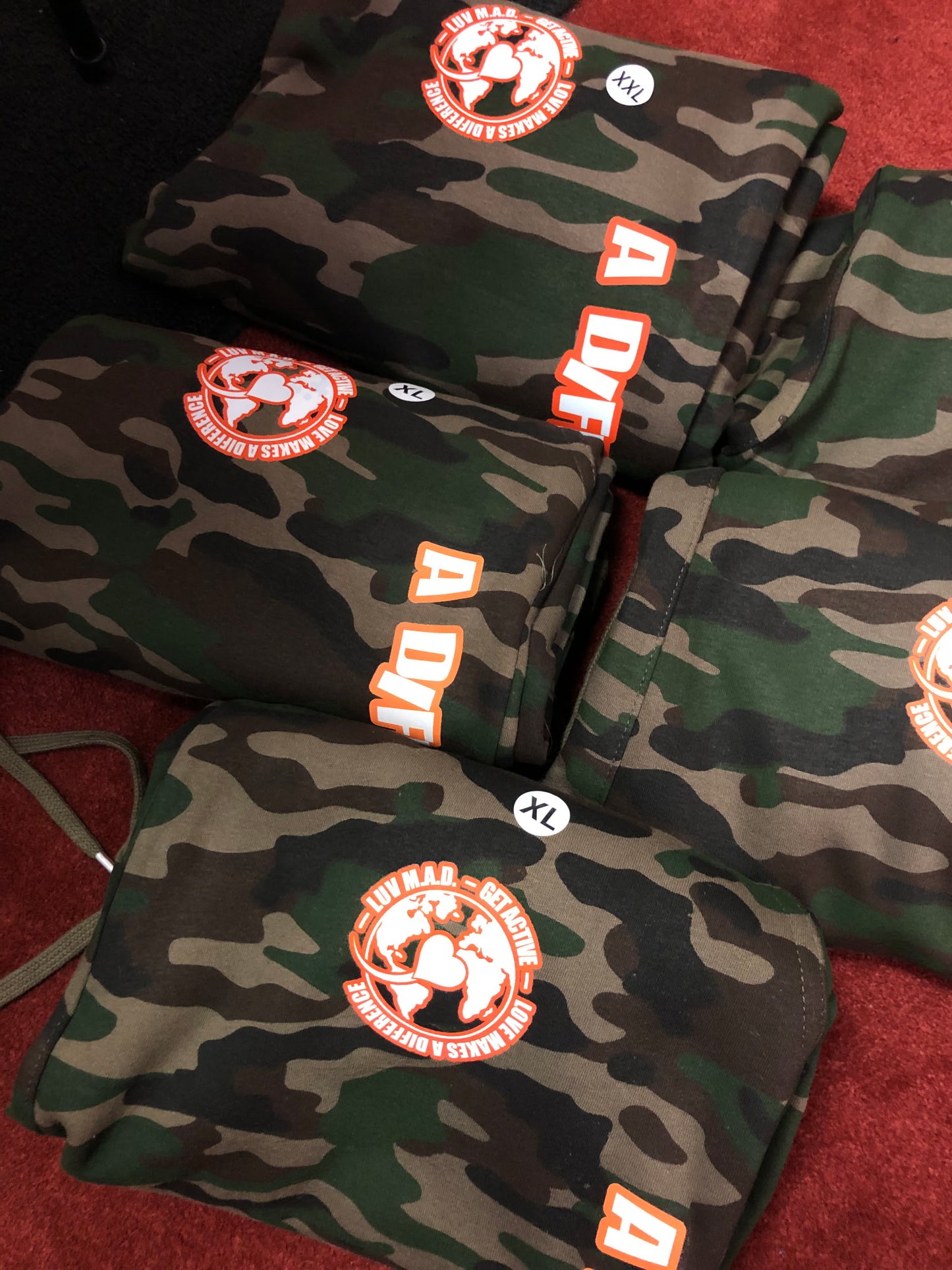 Camo and Orange Blood Sweat N Tears Shorts