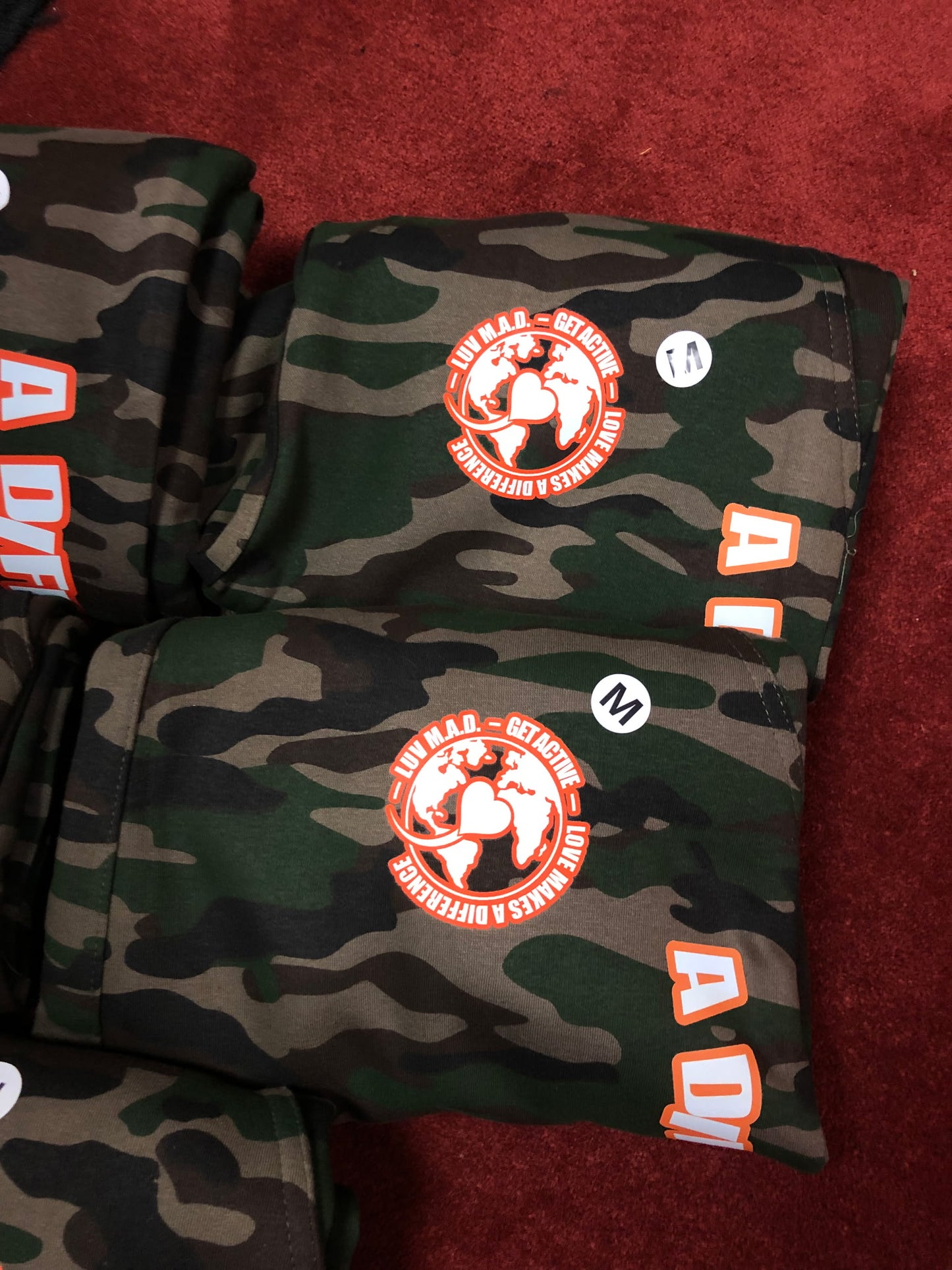 Camo and Orange Blood Sweat N Tears Shorts