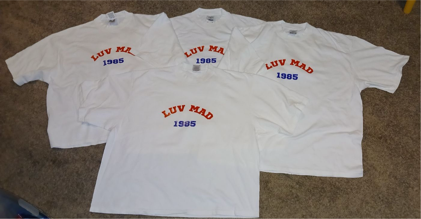 LuvMad Crispy White Drop Shoulder Tee Shirt (2XL, L)