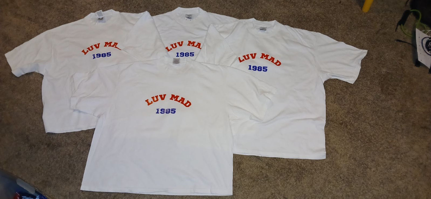 LuvMad Crispy White Drop Shoulder Tee Shirt (2XL, L)